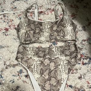 Aerie high cut snakeskin bikini